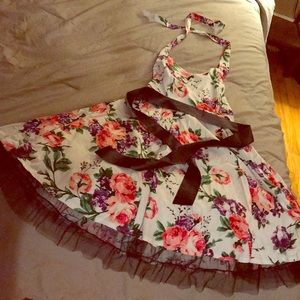 Cute floral halter dress with full skirt